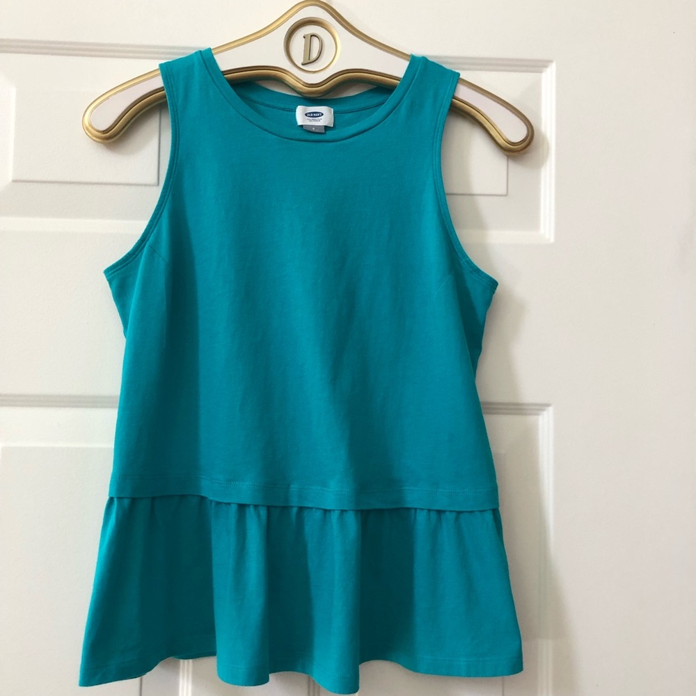 Old Navy Peplum Top In Green - Size SP